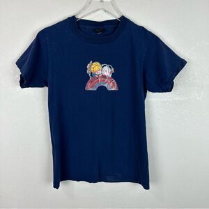 Rainbow Brite Vintage Navy Glitter Tee Shirt Girls Large Womens small